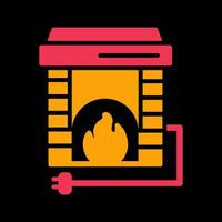 Electric Fireplace Vector Icon