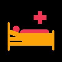 paciente cama vector icono