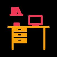 Office Desk Vector Icon