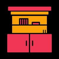 Cupboard with Shelves Vector Icon