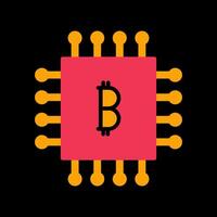 Bitcoin Chip Vector Icon