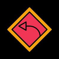 Left Turn Vector Icon
