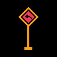 Left Turn Ahead Vector Icon