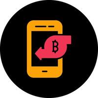 icono de vector móvil bitcoin