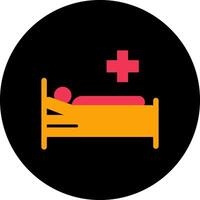paciente cama vector icono