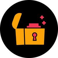 icono de vector de caja de tesoro abierto
