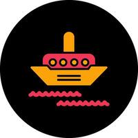 icono de vector de barco de vapor