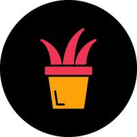 Grass Pot Vector Icon