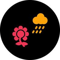 Flower with rain Vector Icon