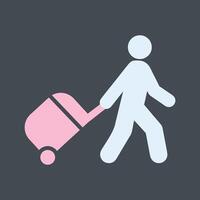 Walking with Luggage Vector Icon