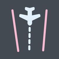 Plane on Runway Vector Icon