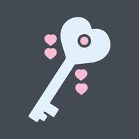 Love Key Vector Icon