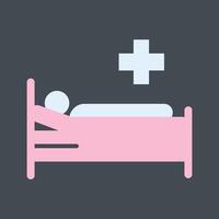 paciente cama vector icono