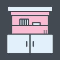 Cupboard with Shelves Vector Icon