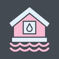 icono de vector de casa de agua