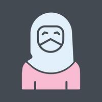 mujer con icono de vector de niqab