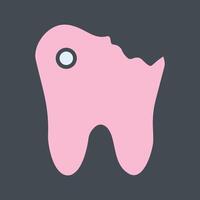 icono de vector de caries