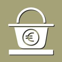 icono de vector de cesta de euro