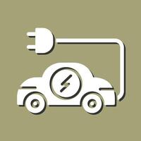 icono de vector de coche eléctrico