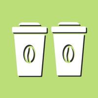 icono de vector de dos cafés