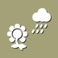 Flower with rain Vector Icon