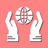 Globe Hand Vector Icon