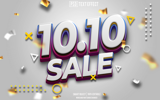 10 10 text effect, font editable, typography, 3d text psd