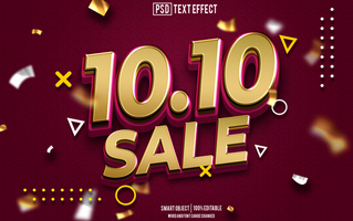 10 10 text effect, font editable, typography, 3d text psd