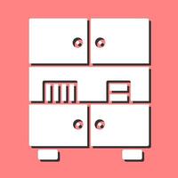 Table with Shelves Vector Icon