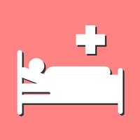 paciente cama vector icono