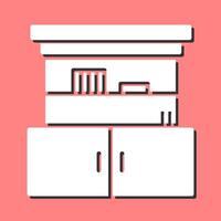 Cupboard with Shelves Vector Icon