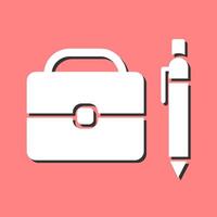 Briefcase and Pen Vector Icon