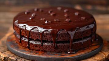 AI generated Chocolate Cake Background photo