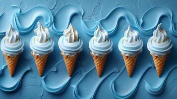 AI generated Ice Cream Cone Background photo