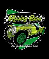 Racing Cars Superior Retro Design vector