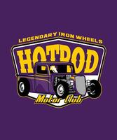 Hotrod Motor Club Retro Car Design vector