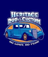 Heritage Rod and custom Car Design vector