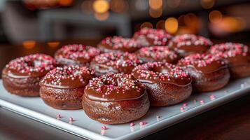 AI generated Chocolate Glaze Donut Background photo