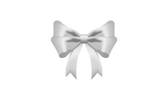 White Bow Realistic shiny satin with shadow for decorate your wedding invitation card ,greeting card or gift boxes vector EPS10 isolated on white background.