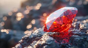 AI generated Red Diamond Background photo