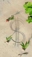 US dollar sign drawn on the sand in a tropical climate. video