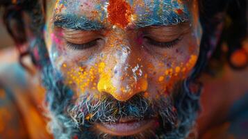 AI generated Man Covered in Colored Powder photo