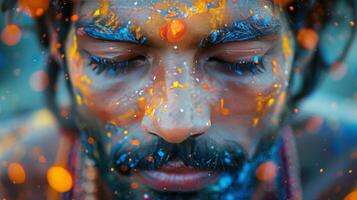 AI generated Man Covered in Colored Powder photo