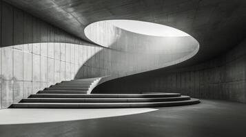 AI generated Monochrome Staircase Ascending photo