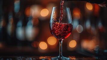 AI generated Wine Being Poured Into a Glass photo