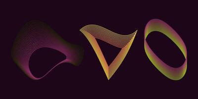 Abstract smooth wavy colored lines. Dynamic wave. vector