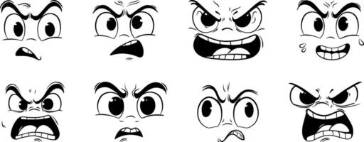 collection of drawings emotions anger without background vector