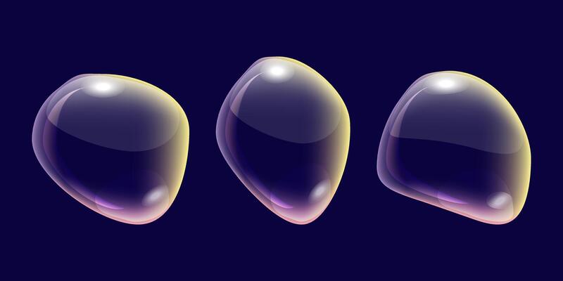 Transparent liquid forms water drops isolated.