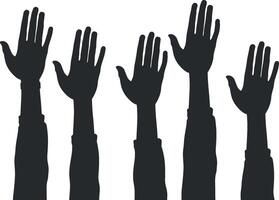 hands stretch up without background vector