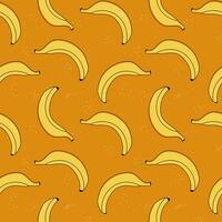 Classic banana seamless pattern. Vector illustration.